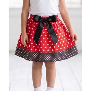 Mud Kingdom Kids Size 120 Skirt Polka Dot Red Black White Size 7